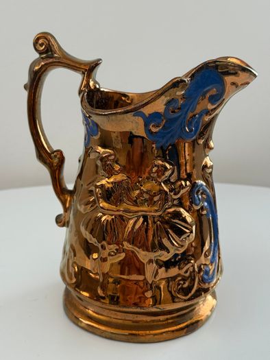 Antique Victorian Staffordshire Copper Lustreware Collection. 5 Pieces