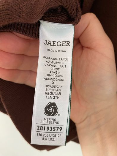 Jaeger Merino Wool and Silk Half Zip Jumper