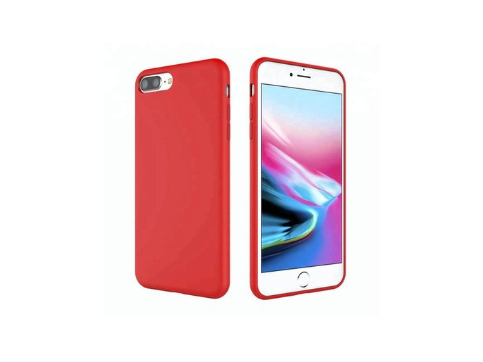 Liquid Silicone Case For iPhone 8 Plus / 7 Plus Luxury Thin Soft Phone Cover New Red - FHT05IP8PLK