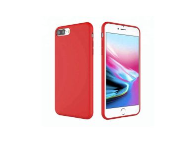 Liquid Silicone Case For iPhone 8 Plus / 7 Plus Luxury Thin Soft Phone Cover New Red - FHT05IP8PLK