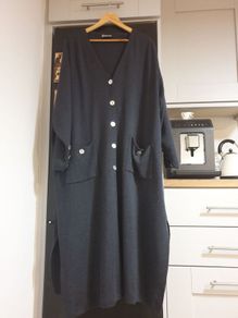 Plus Size Longline Wool Cardigan Size Uk 18