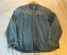 H&M blue denim western shirt - size Large
