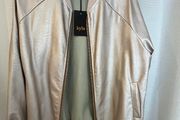 Kyla Light Gold Italian Leatherette Bomber Jacket