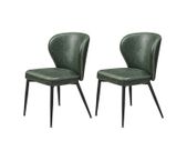 Dining Chairs Set of 2 Forest Green