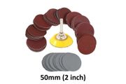 100x Sanding Discs 50mm (2 inch) #80/100/180/240/600/800/1000/1200/2000/3000 + Backing Pad