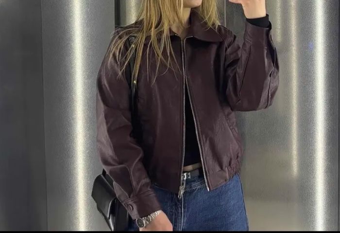 Brand New Burgundy Leather Jacket Size M