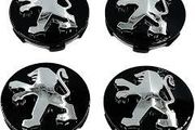 Set of 4 x Peugeot black Centre Caps (60mm)