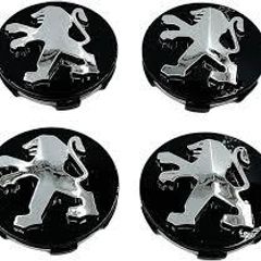 Set of 4 x Peugeot black Centre Caps (60mm)