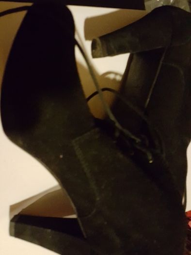 As new black suade ankle boots
