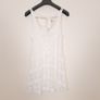 Yumi White Cream Tiered Lace Crochet Ruffle Sundress Mini Dress Size S Image 9