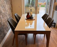 Gloss Ceramic Dining Table, 6 seats (Like New)