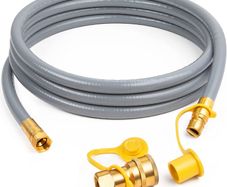 1/2-Inch Natural Gas Hose (12-Foot) with Quick Connect Fitting, Perfect for BBQ, Grill, Pizza Oven, Patio Heater and More NG Appliance