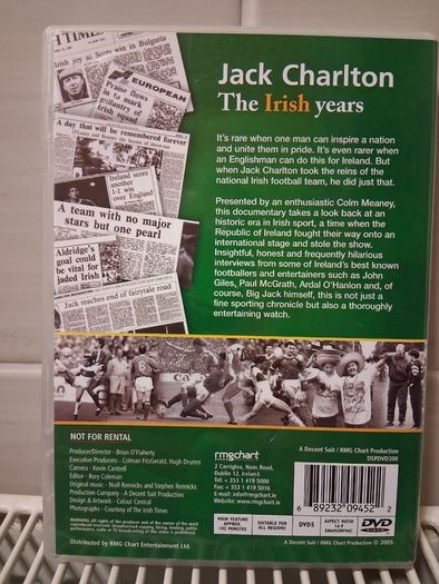 Jack Charlton. The Irish Years DVD. Collect In Dublin Or Receive Via Post.Italia 90 Revisited With Jack  DVD Also Available.