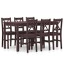 7 Piece Dining Set Pinewood Dark Brown Image 2