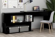 Corner Desk High Gloss Black 200x50x76 cm Chipboard