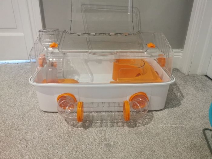 hamster cage and accessories