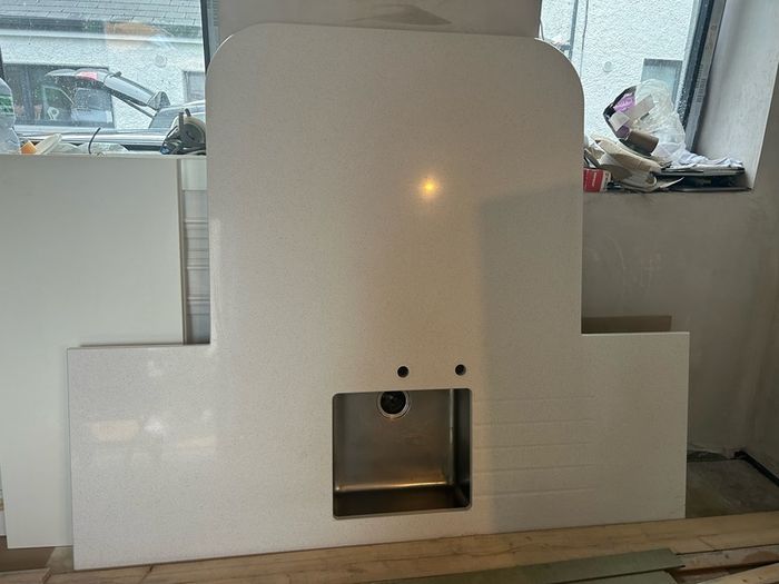 Quartz granite (silestone maple bianco) island worktop