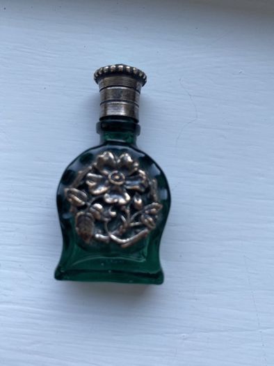 Vintage Silver Plated Decorated Miniature Glass Bottles (20euro each)