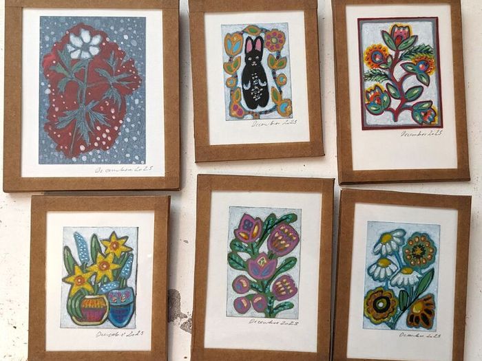 Mini handmade paintings for fundraising!