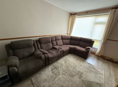 corner sofa and armchair