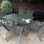 6 seater garden dining set with parasol Image 3