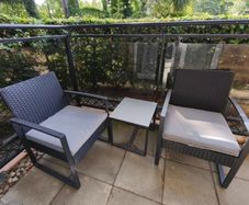 Balcony Furniture Set Black/Grey