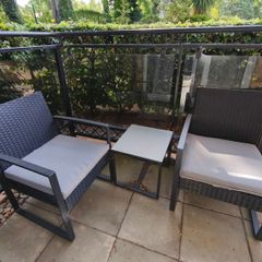 Balcony Furniture Set Black/Grey