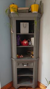 Tall corner unit, solid wood, good condition