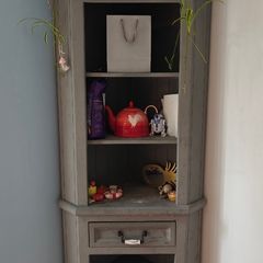 Tall corner unit, solid wood, good condition