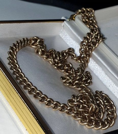 Antique Solid 9ct Yellow Gold Chain - 21" 25g
