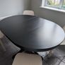 Extendable Black Dining Table & 4 Cream Chairs Image 3