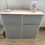 6 Drawer Storage Unit Fabric Drawers Wooden Top Image 2