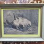 Antique Vintage Original Art Playful Kitty Image 3