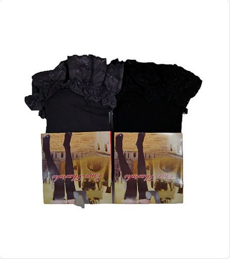 Black Lace Set: Night Dress size + Pair of Stockings