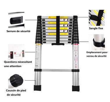 Telescop Ladder 3.2M Aluminum Telescopic Ladder Portable Home Ladder Adjustable Telescopic Straight Ladder Furniture