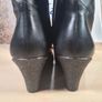 Womens Faith Subtle Ah Ankle Boots Black Leather Zip Up Wedge Heel Size Uk 6 Eu 39 Brand New With Box Image 9