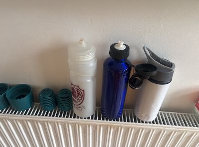 water bottles and fruit water defuses
