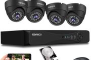 HD CCTV Security Camera System, 4 Channel 5MP DVR with (4) 2MP In/Outdoor Dome Surveillance Cameras and 1TB Hard Drive 1920x1080P, All Metal and Vandal-Proof Housing, Continuous/Motion Recording, Rapid USB Backup, Easy Mobile Viewing, Instant Push Notific
