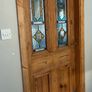 stained glass internal pitch pine panelled door Image 3