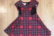 Bonnie Jean Vintage Girls Red Black Plaid Maxi Dress (5y)