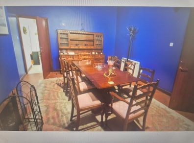 Dining table and 10 chairs