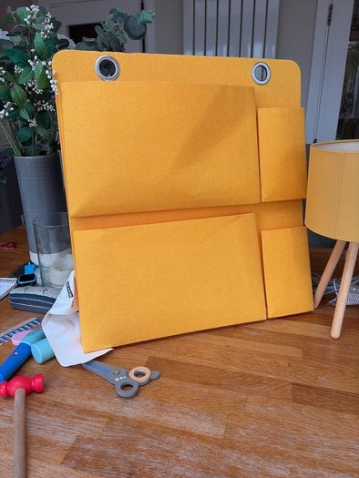 Mustard Yellow Home Decor Set   2x Tripod Lamps, Large Shade & Magazine Holder