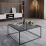 Coffee Table, Side Table, Living Room Table, Glass Table, Sofa Table, Round, 4 mm, Black Image 2