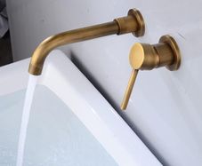 Bathroom Tap, 360 Wall Mounting, Swivelling Single Lever Mixer Tap, Rotatable Basin, Flush-Mounted Washbasin Tap