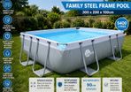 Family Steel Frame Swimming Pool 300 x 200 x 100 cm  Rectangular Garden Pool