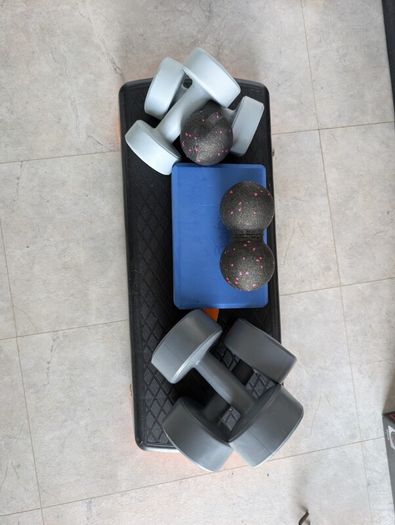 exercise weights & aerobic step