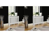 Radiator Covers 2 pcs White MDF 112 cm