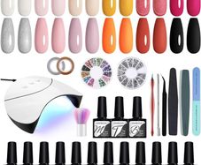 NEW SALE | Gel Nail Polish Kit with 36W U V Nail Lamp VANREESA 12 Autumn Colours Gel Nail Polish Set Manicure