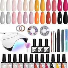 NEW SALE | Gel Nail Polish Kit with 36W U V Nail Lamp VANREESA 12 Autumn Colours Gel Nail Polish Set Manicure