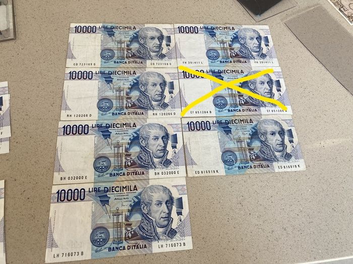 Italian 10,000 Lire Notes Alessandro Volta 6 available
